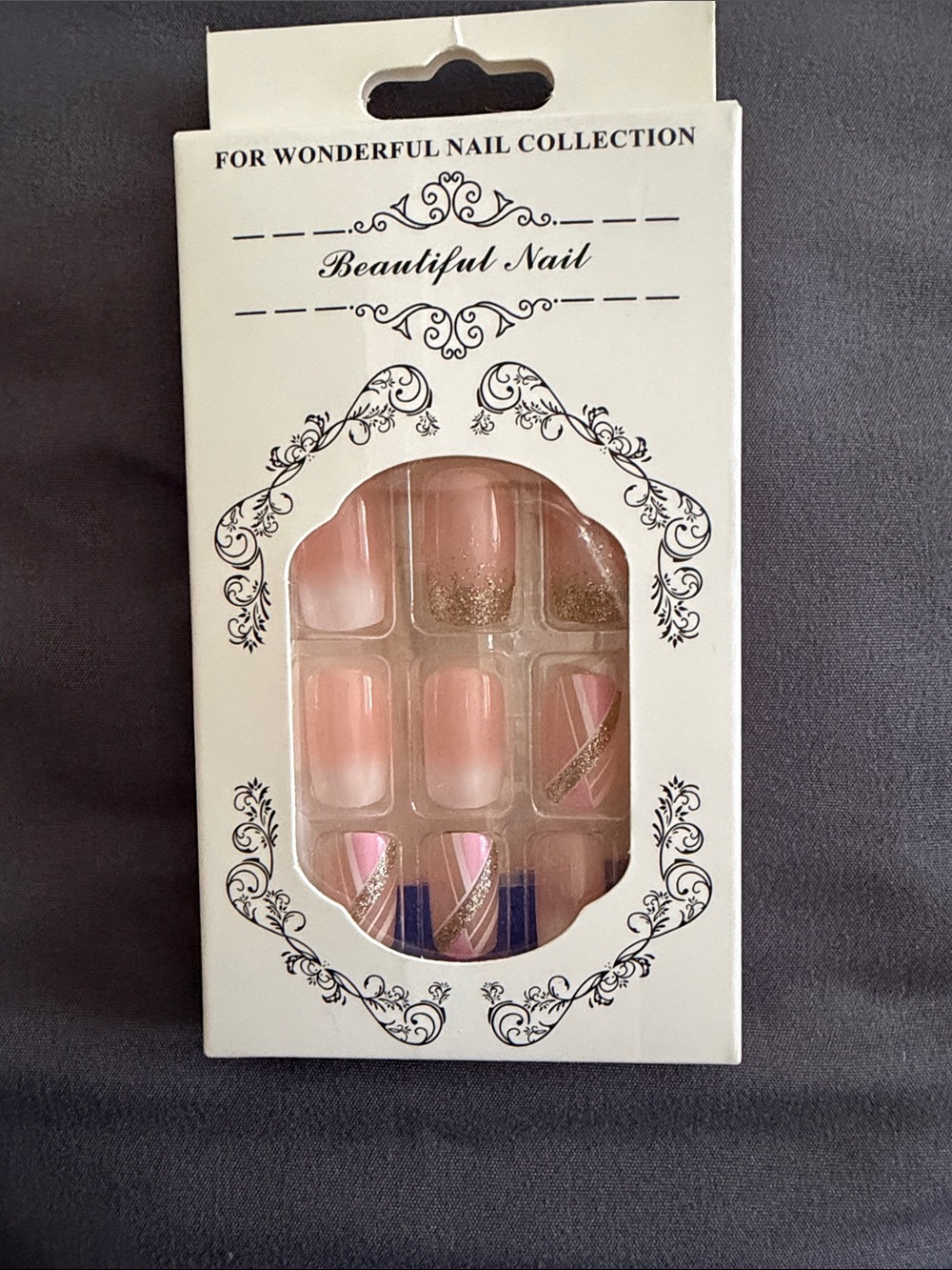 Pink & Gold Press-On Nail Set